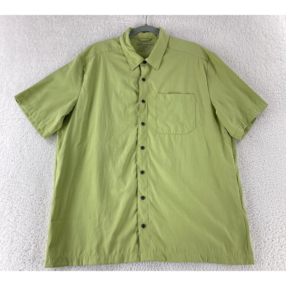 5.11 Tactical Covert Select Snap Button-Up Shirt Mens Large Green Short Sleeve